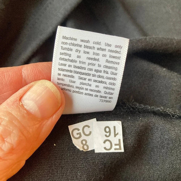 a.n.a Black T-shirt With Beaded Jeweled Collar, Size Petite Large, New With Tags - Picture 10 of 13